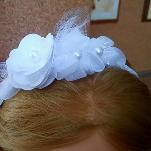 Fehér vintage hajdísz - esküvő - hajdísz - hajpánt - Meska.hu