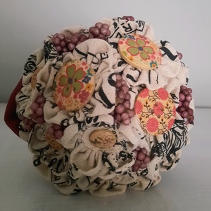 Lenvászon virágcsokor ballagásra - otthon & életmód - virágdekoráció - virágok - virágcsokor - Meska.hu