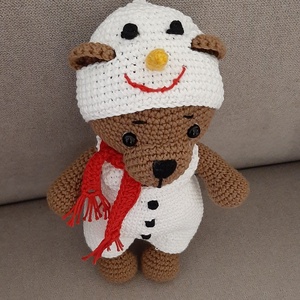 Maci hóember ruhában - játék & sport - plüssállat & játékfigura - maci - Meska.hu