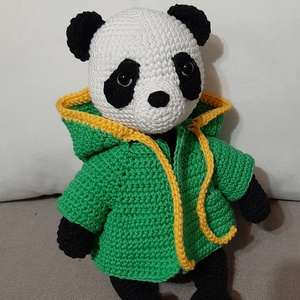 Pandamaci kapucnis melegitőben. - játék & sport - plüssállat & játékfigura - maci - Meska.hu