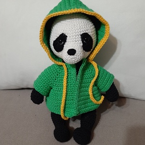 Panda kapucnis felsőben - játék & sport - plüssállat & játékfigura - maci - Meska.hu