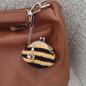 Méhecskés mini pénztárca. - táska & tok - kulcstartó & táskadísz - kulcstartó - Meska.hu