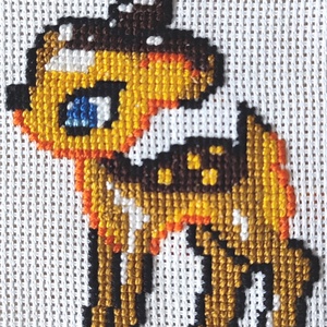 Keresztszemes Bambi - AKCIÓ!!! - művészet - textilkép - keresztszemes - Meska.hu