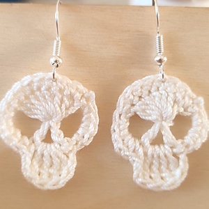 Horgolt koponya fülbevaló , Ékszer, Fülbevaló, Fülékszer, Ékszerkészítés, Horgolás, MESKA