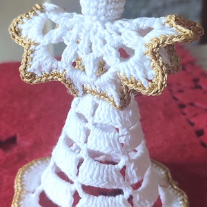 Horgolt angyal, Karácsony, Karácsonyi lakásdekoráció, Karácsonyfadíszek, Horgolás, MESKA