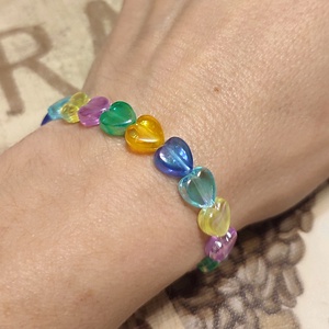 AKCIÓ!!! Szívecskés karkötő  - ékszer - karkötő - gyöngyös karkötő - Meska.hu