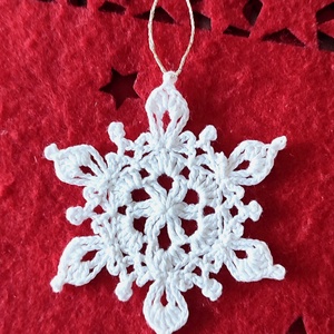 Horgolt hópelyhek, Karácsony, Karácsonyi lakásdekoráció, Karácsonyfadíszek, Horgolás, MESKA