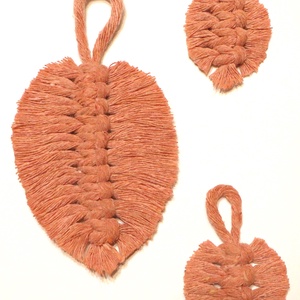 Makramé levél dekorációk, Otthon & Életmód, Dekoráció, Ajtó- és ablak dekoráció, Ablakdísz, Csomózás, MESKA