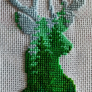 Keresztszemes szarvas  - otthon & életmód - dekoráció - kép & falikép - vászonkép - Meska.hu