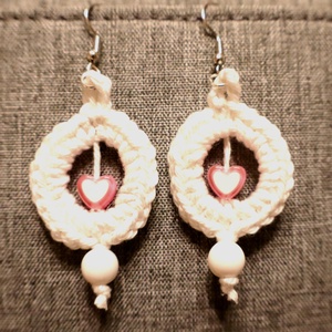 Horgolt fülbevaló , Ékszer, Fülbevaló, Fülékszer, Horgolás, Gyöngyfűzés, gyöngyhímzés, MESKA