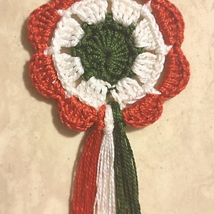 Horgolt kokárda , Ékszer, Kitűző és Bross, Horgolás, MESKA