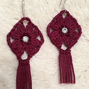 Horgolt fülbevaló , Ékszer, Fülbevaló, Fülékszer, Horgolás, Ékszerkészítés, MESKA