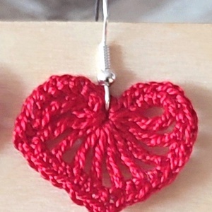 Horgolt szívecskés fülbevaló - ékszer - fülbevaló - fülékszer - Meska.hu Horgolt szívecskés fülbevaló - ékszer - fülbevaló - fülékszer - Meska.hu