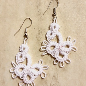 Hajócsipke fülbevaló, Ékszer, Fülbevaló, Fülékszer, Csipkekészítés, Ékszerkészítés, MESKA