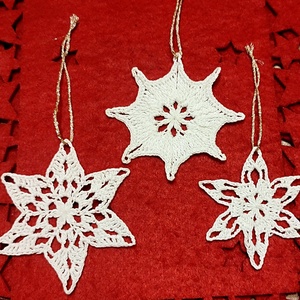 AKCIÓ!!! Horgolt karácsonyi díszek  - karácsony - karácsonyi lakásdekoráció - karácsonyfadíszek - Meska.hu