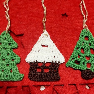 AKCIÓ!!! Horgolt karácsonyi díszek  - karácsony - karácsonyi lakásdekoráció - karácsonyfadíszek - Meska.hu
