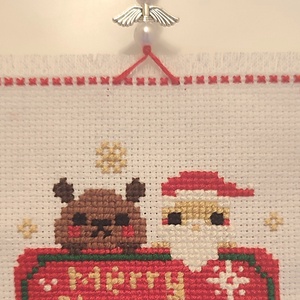 Keresztszemes karácsonyi dekoráció  - karácsony - karácsonyi lakásdekoráció - karácsonyi ajtódíszek - Meska.hu