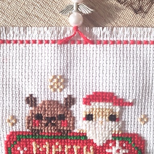 Keresztszemes karácsonyi dekoráció  - karácsony - karácsonyi lakásdekoráció - karácsonyi ajtódíszek - Meska.hu