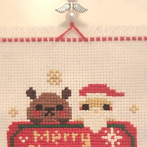 Keresztszemes karácsonyi dekoráció  - karácsony - karácsonyi lakásdekoráció - karácsonyi ajtódíszek - Meska.hu