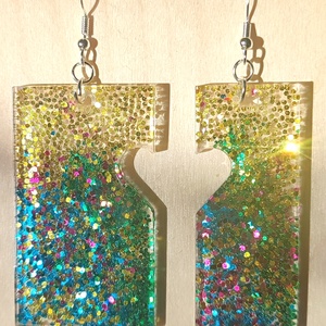 Gyanta csillogó fülbevaló  - ékszer - fülbevaló - fülékszer - Meska.hu