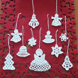 Horgolt karácsonyi díszek  - Meska.hu