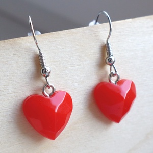 Szívecskés fülbevaló + ajándék kis szívecskés fülbevaló - ékszer - fülbevaló - fülékszer - Meska.hu