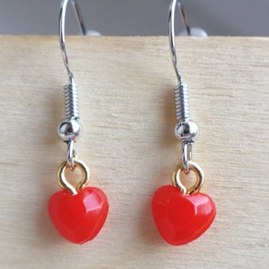 Szívecskés fülbevaló + ajándék kis szívecskés fülbevaló - ékszer - fülbevaló - fülékszer - Meska.hu