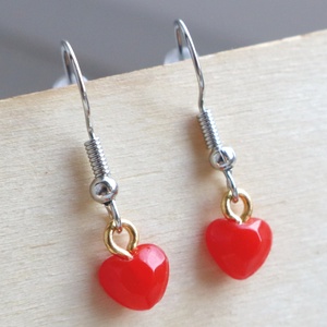 Szívecskés fülbevaló + ajándék kis szívecskés fülbevaló - ékszer - fülbevaló - fülékszer - Meska.hu