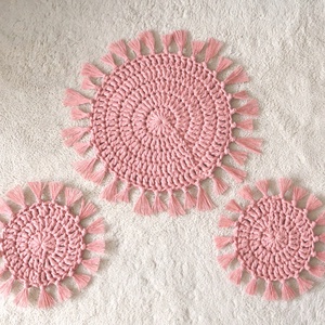 Horgolt terítő szett/alátétek, Otthon & Életmód, Dekoráció, Asztal és polc dekoráció, Horgolt & Csipketerítő, Horgolás, MESKA