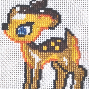 Keresztszemes Bambi - művészet - textilkép - keresztszemes - Meska.hu