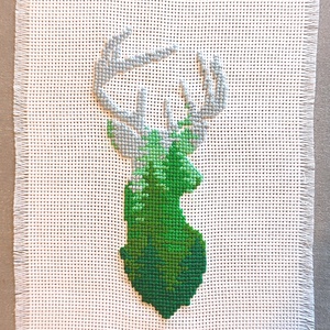 Keresztszemes szarvas  - otthon & életmód - dekoráció - kép & falikép - vászonkép - Meska.hu