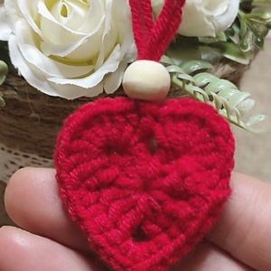 Horgolt szív dekoráció  - Meska.hu