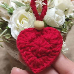 Horgolt szív dekoráció  - Meska.hu