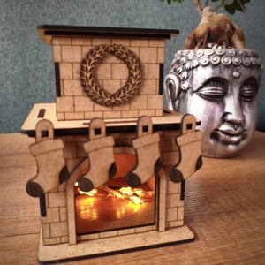 Karácsonyi kandalló dekoráció - személyre szabható - Meska.hu