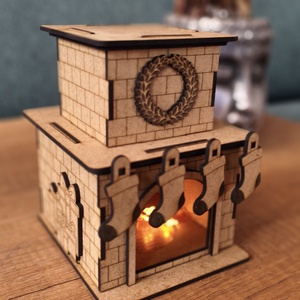 Karácsonyi kandalló dekoráció - személyre szabható - karácsony - karácsonyi lakásdekoráció - karácsonyi ablakdíszek, ablakmatricák - Meska.hu