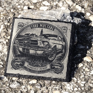 Gravírozott pala poháralátét, Otthon & Életmód, Konyhafelszerelés, tálalás, Tálalás, Tányér- és poháralátét, Gravírozás, pirográfia, MESKA