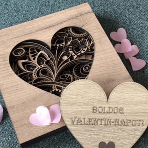 Valentin-napi lézervágott szív  - Meska.hu