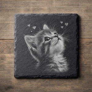 Gravírozott pala poháralátét, Otthon & Életmód, Konyhafelszerelés, tálalás, Tálalás, Tányér- és poháralátét, Gravírozás, pirográfia, MESKA