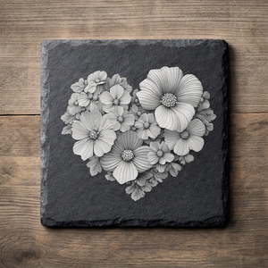 Gravírozott pala poháralátét, Otthon & Életmód, Konyhafelszerelés, tálalás, Tálalás, Tányér- és poháralátét, Gravírozás, pirográfia, MESKA