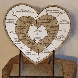 Valentin-napi kirakó fából - otthon & életmód - dekoráció - asztal és polc dekoráció - gravírozott táblák - Meska.hu