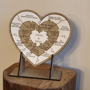 Valentin-napi kirakó fából - otthon & életmód - dekoráció - asztal és polc dekoráció - gravírozott táblák - Meska.hu