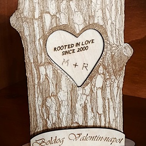 Valentin-napi fatörzs - otthon & életmód - dekoráció - asztal és polc dekoráció - gravírozott táblák - Meska.hu