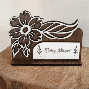 Nőnapi dekoráció, Otthon & Életmód, Virágdekoráció, Virágdíszek, Asztali virágdísz, Famegmunkálás, Gravírozás, pirográfia, MESKA