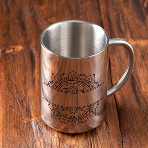 Mandalás gravírozott bögre, Otthon & Életmód, Konyhafelszerelés, tálalás, Tálalás, Bögre & Csésze, Gravírozás, pirográfia, MESKA