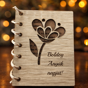 Anyák napi könyvecske, Otthon & Életmód, Dekoráció, Asztal és polc dekoráció, Gravírozott táblák, Gravírozás, pirográfia, MESKA