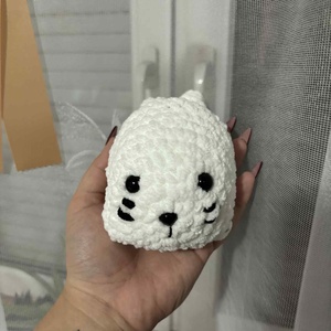 Horgolt fehér fóka (Snow) - Meska.hu