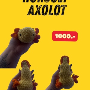 Sárga Horgolt Axolot - Meska.hu