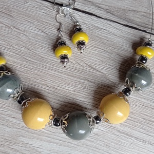 Yellow and grey - ékszer - nyaklánc - medál nélküli nyaklánc - Meska.hu