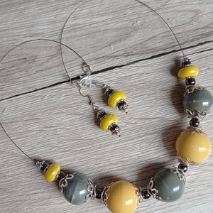 Yellow and grey - ékszer - nyaklánc - medál nélküli nyaklánc - Meska.hu