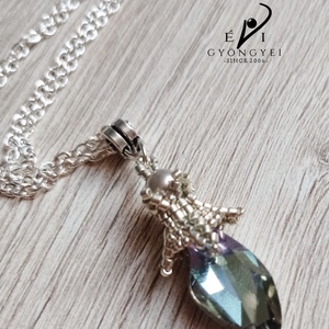 Crystal Vitrail light kristály medál ezüst színnel - ékszer - nyaklánc - medálos nyaklánc - Meska.hu